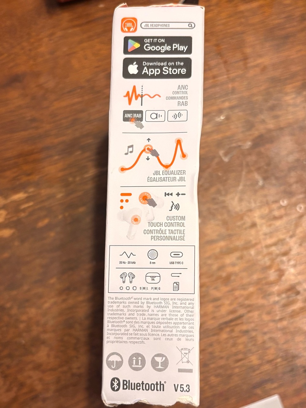 JBL VIBE BEAM 2 True Wireless Earbuds in White with Orange USB-C Cable - Picture 7 of 8